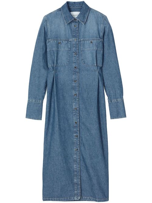 Button-up maxi denim shirtdress - Blue