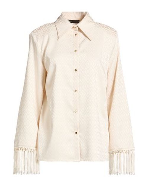 Woman Shirt Beige Size 8 Polyester, Elastane