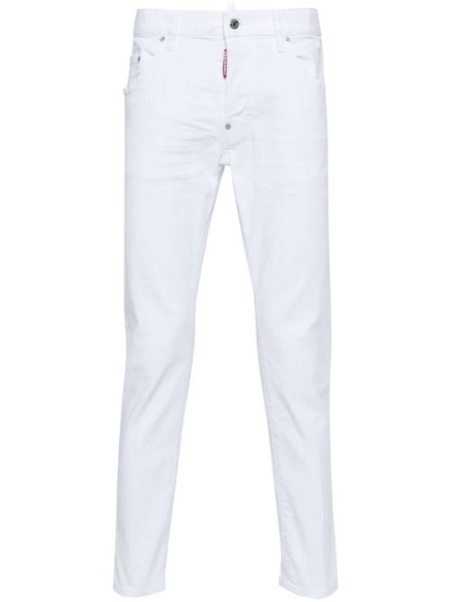 Optical White Stretch-cotton Denim Jeans