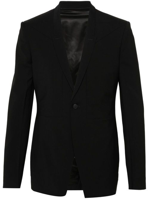 Single-breasted virgin wool blazer - Black
