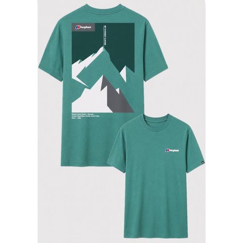 Berghaus Mens Everest Mountain Ridge T-Shirt in Teal Green Jersey - X-Large