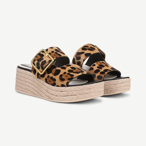 Shoes Taziana Espadrille Slide Sandal Leopard Print Calf Hair