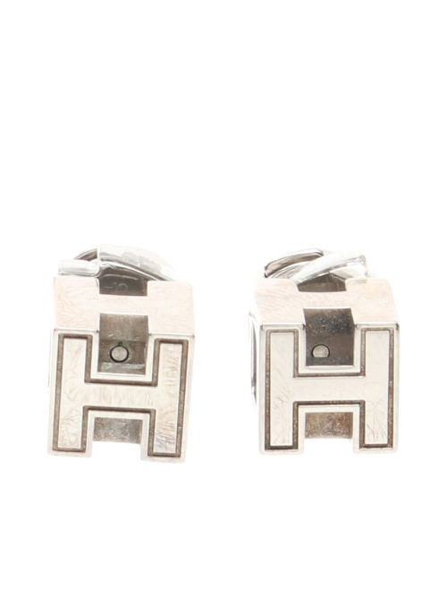 Hermès Pre-Owned 여성 2010s Cage d'H Ash H-Cube earrings - Silver 932177