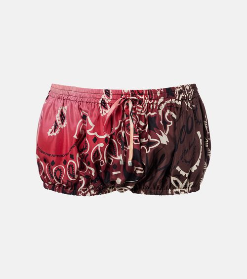 Printed silk shorts