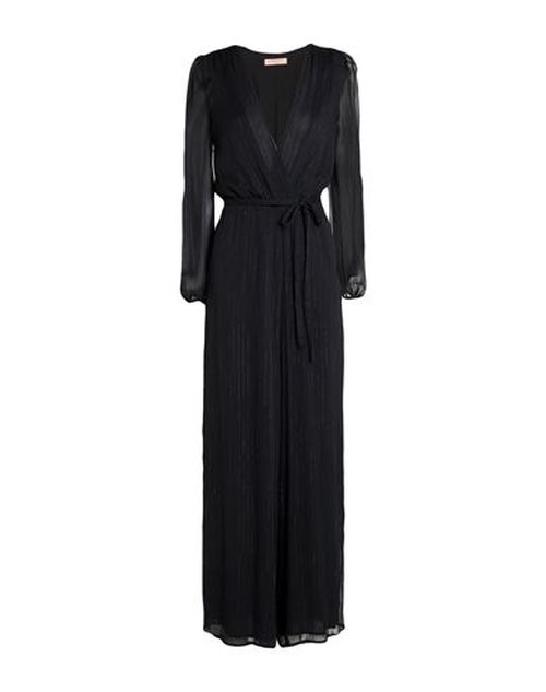 Woman Jumpsuit Black Size 14 Polyester, Metallic Polyester