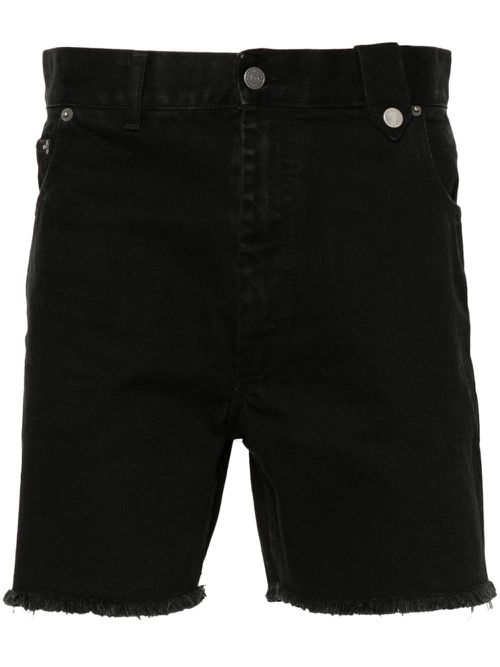 Frayed-hem denim shorts - Black