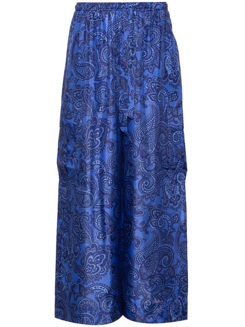 Ottie silk palazzo trousers - Blue