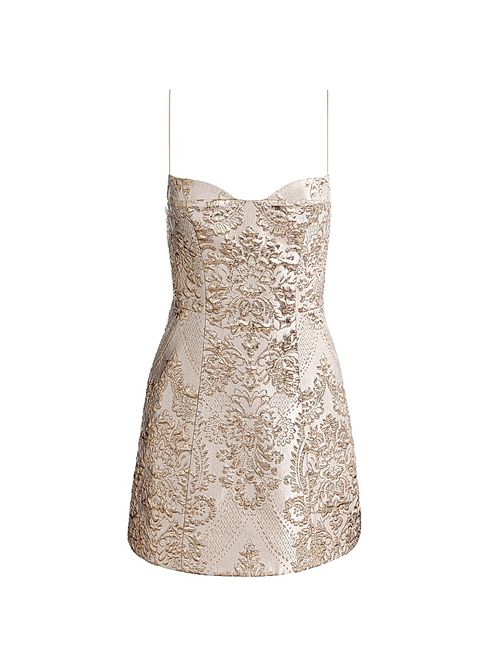 Women's Hallie Peekaboo Metallic Sheath Minidress - Gold