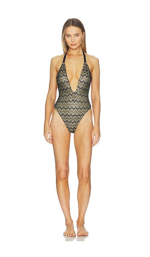 Luli Fama Deep V One Piece in Black. - M also in L, S