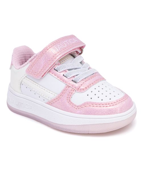 Toddler Girls Sienae Casual Sneaker - White/Iri/Pink Glitter