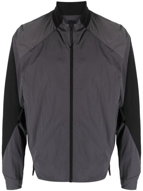 J.LAL zipped high-neck panelled jacket - Grey