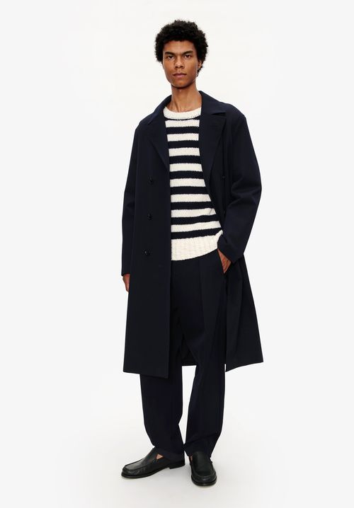A. P.C. Men's Double-breasted coat Size: Extra Small in Dark navy blue