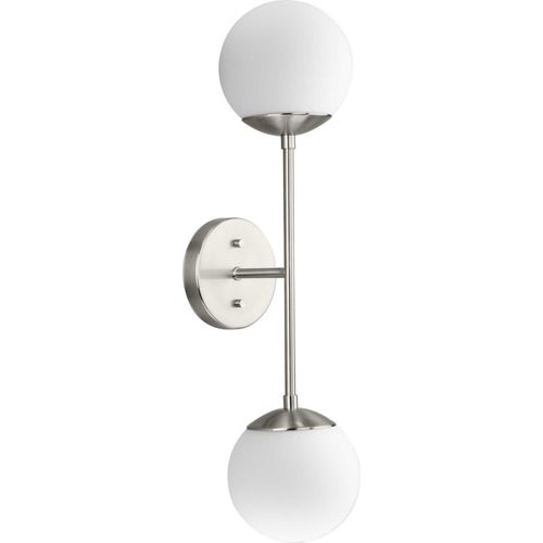 Brushed Nickel Two Light Wall Bracket from the Haas Collection
