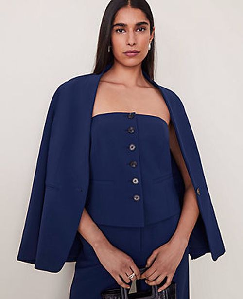 Ann Taylor The Petite Strapless Vest in Fluid Crepe