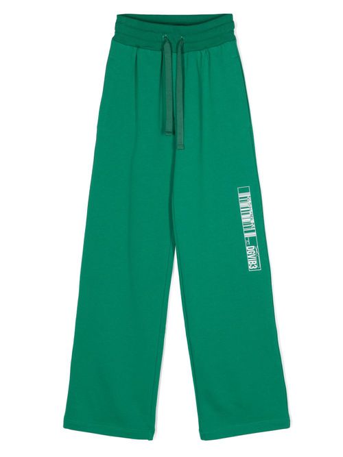 DGVIB3-print cotton track pants - Green