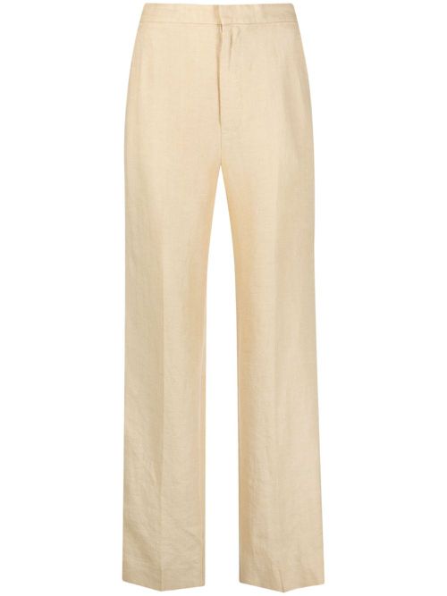 Straight-leg linen trousers - Neutrals