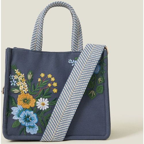 Mini Floral Embroidered Cotton Handbag