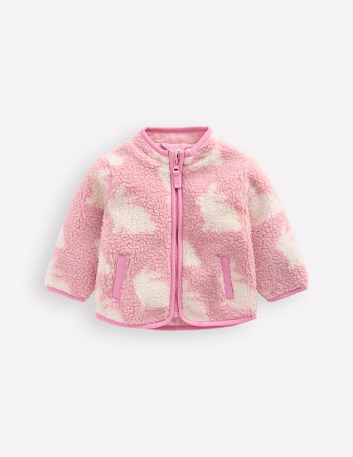 Baby Cosy Borg Jacket in Pink | Size 0-3 Months