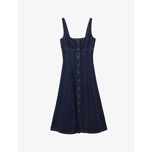 Womens Dark Blue Lyle Scoop-neck Denim Midi Dress