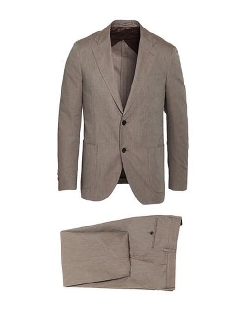 Man Suit Taupe Size 40 Cotton, Cashmere