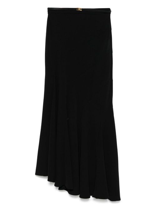Elisabetta Franchi asymmetric crepe midi skirt - Black