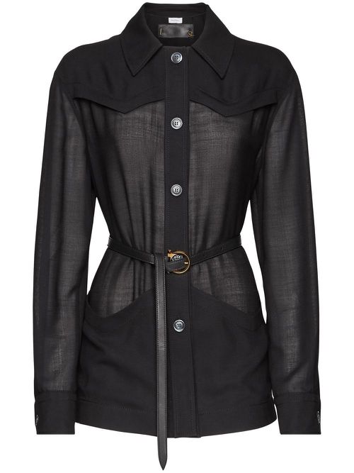 Belted-waist jacket - Black