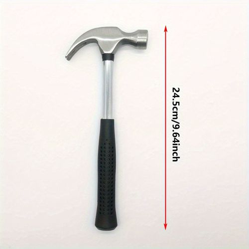 TEMU Heavy-duty Claw Hammer With Non-slip Grip - Construction, Diy, Household, And Emergency Tool - Heat-treated Carbon Steel Head, Pipe Handle For