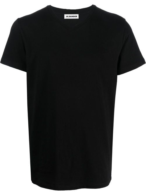 V-neck cotton T-shirt - Black