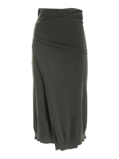 Asymmetrical skirt in green