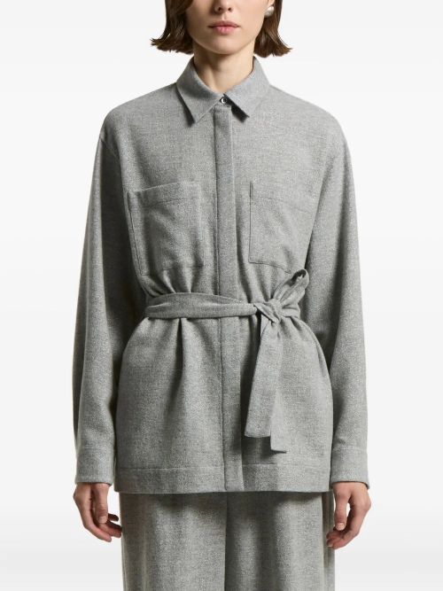 Belted Pocket Shirt — Grey