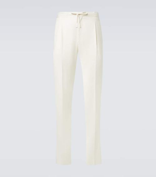 Virgin wool tapered pants