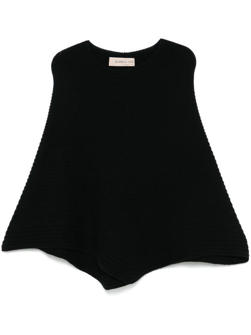 Cashmere poncho - Black