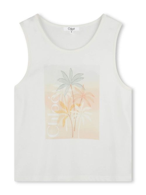 Graphic-print tank top - White