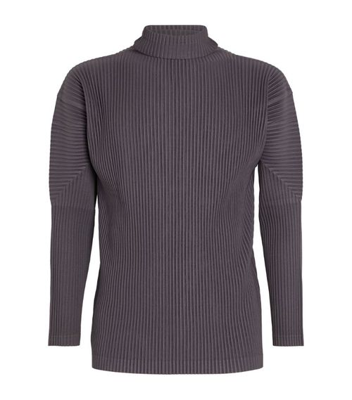 Homme Plisse Issey Miyake 남성 Pleated High-Neck Top