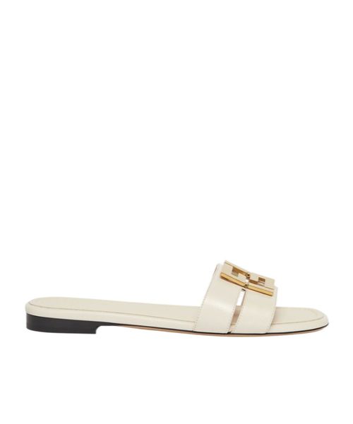 White leather sandals