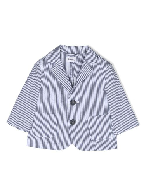 Striped single-breasted blazer - Blue