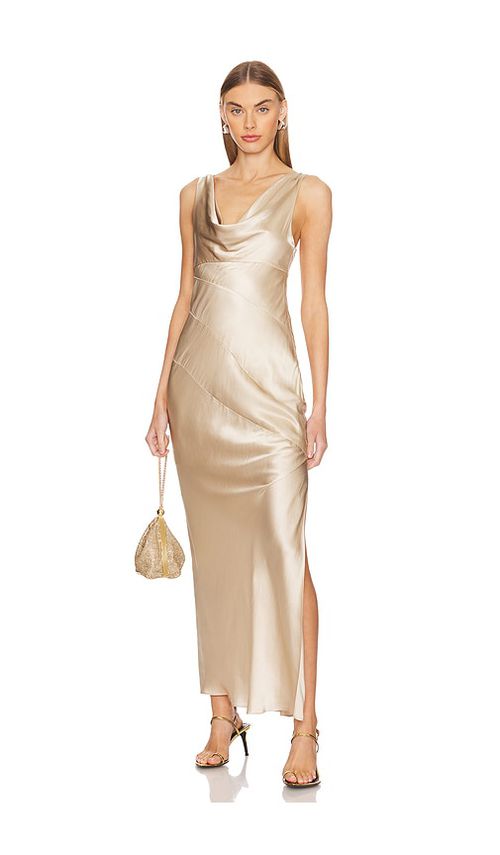 NICHOLAS MAXIKLEID SALLY in Metallic Neutral. Größe 6. Also in