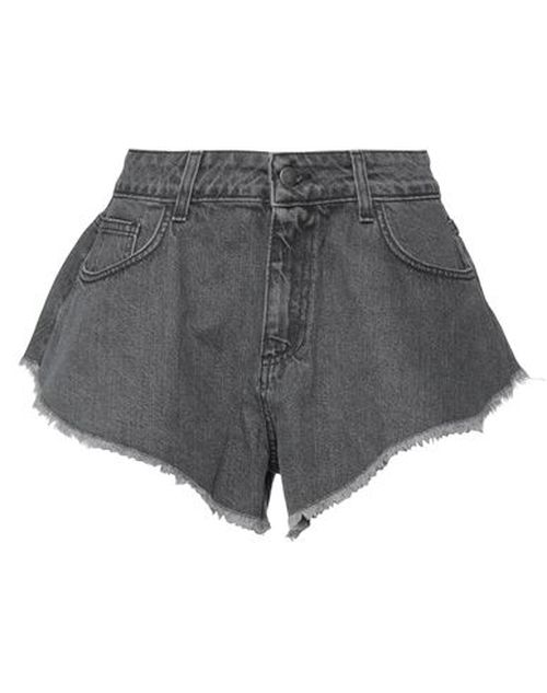 Le Volière Woman Denim shorts Charcoal Size XS Cotton