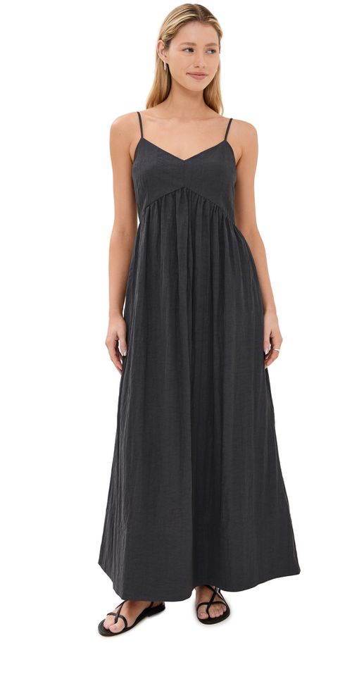 Taffeta Peninsula Dress Charcoal