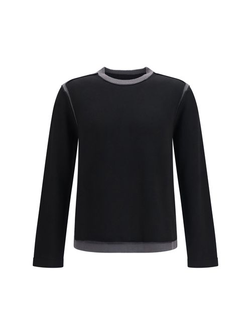 Merino Wool Crew-Neck Sweater — Black