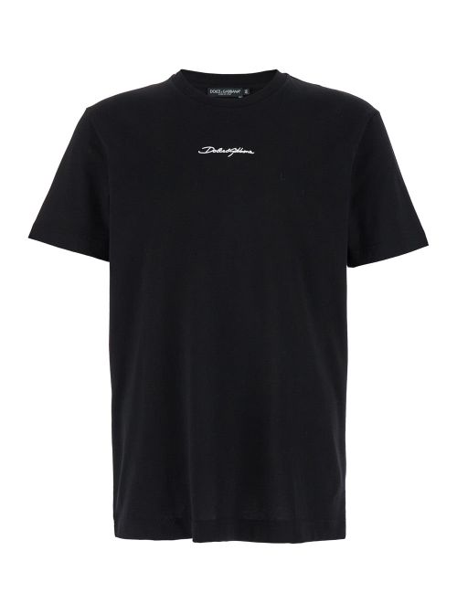 Logo-Embroidered T-shirt — Black