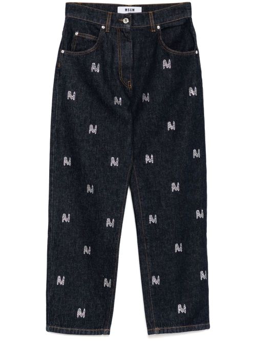 Crystal-embellished jeans - Blue
