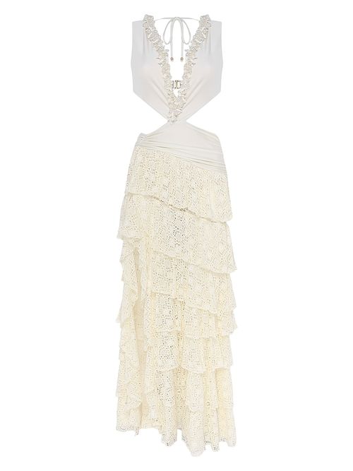 Women's Martina Ruffle Maxi Dress - Off White