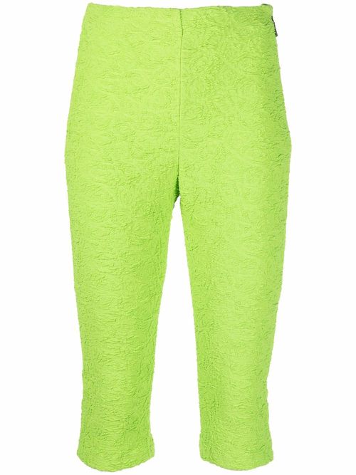 Jersey-knit cropped leggings - Green