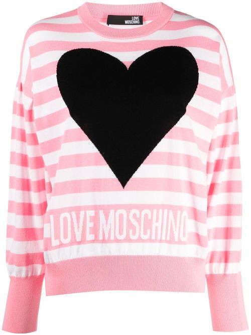 Striped logo-print sweatshirt - Pink