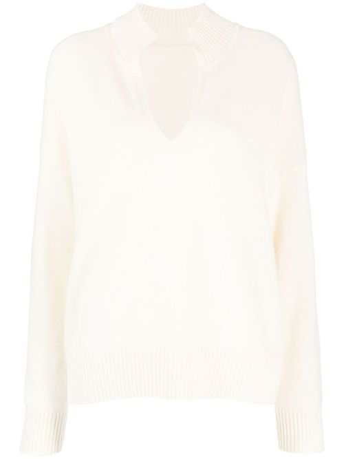 V-neck cashmere jumper - White