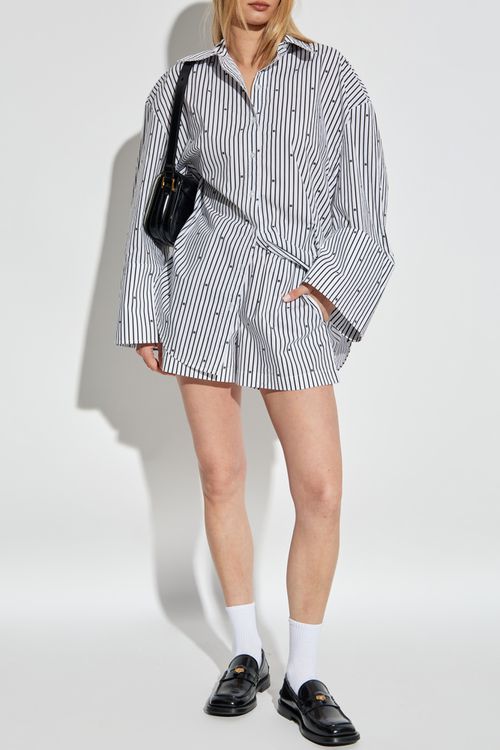 Striped Shorts, Women's, White