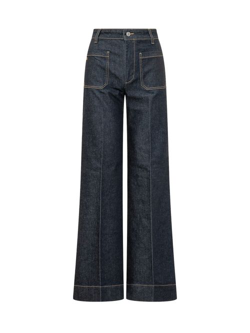 Blue Straight High Rise Jeans