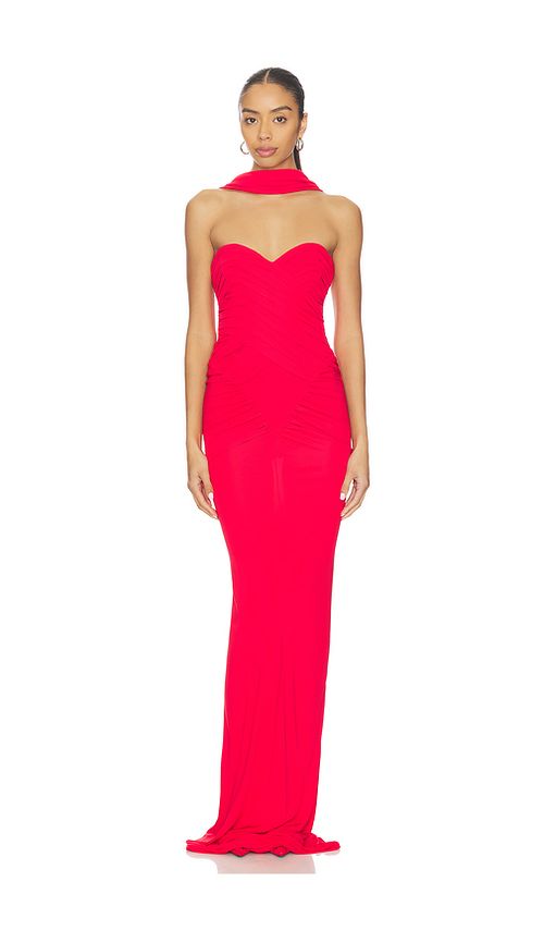 The New Arrivals by Ilkyaz Ozel Samsara Jersey Maxi Dress in Firedance. 34/2 also /4