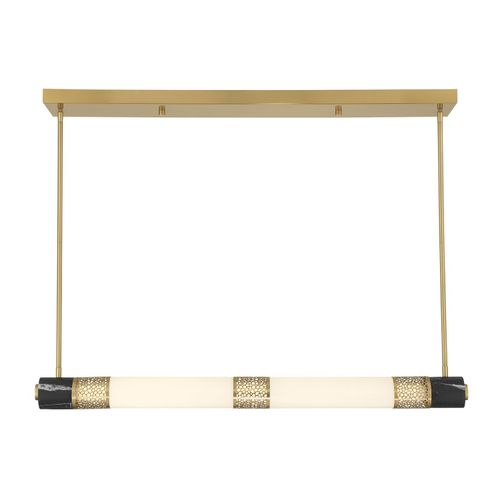 Farrell 1-Light Linear Chandelier in Warm Brass by Dann Foley